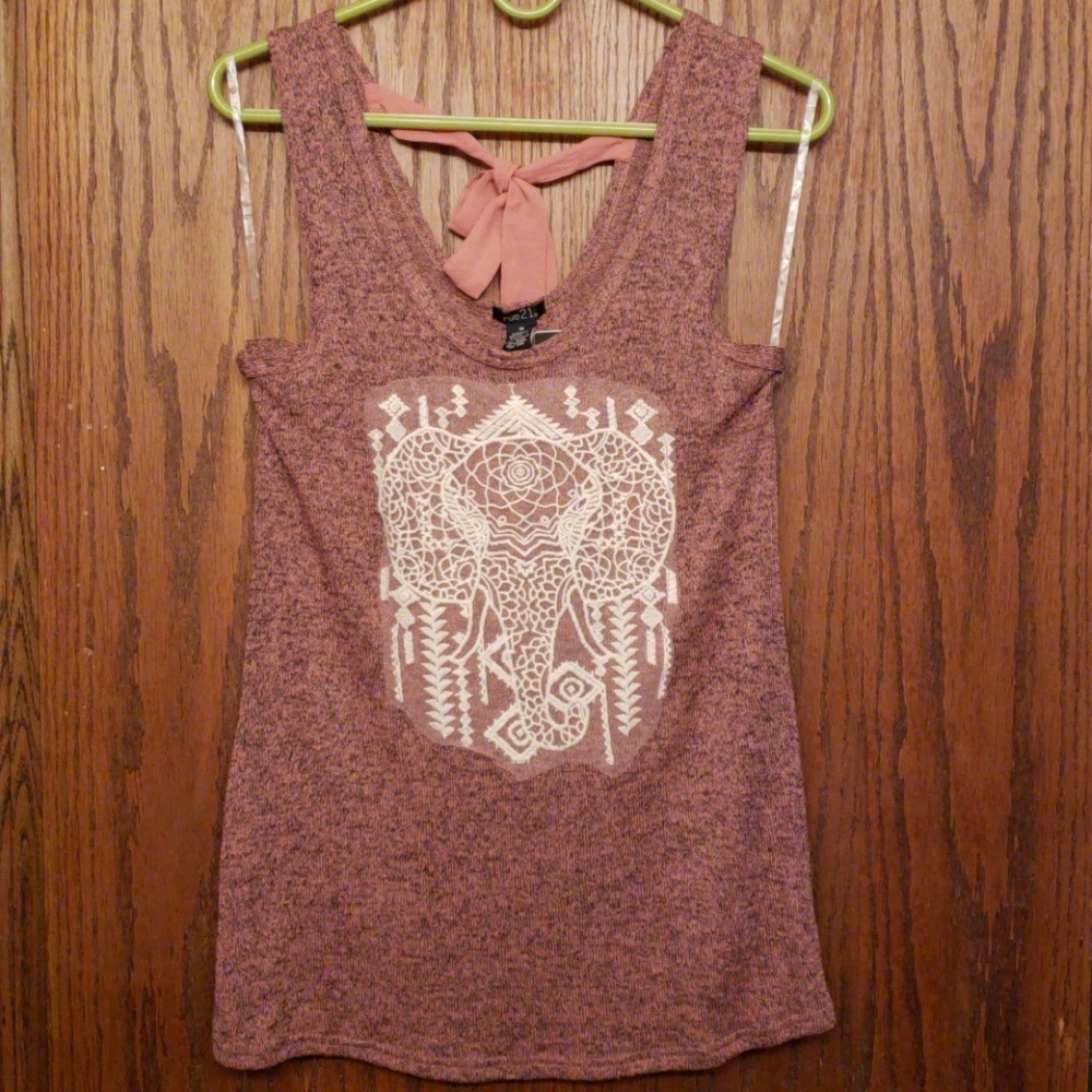 Rue21 Split Back Boho Chic Tank Tunic in Coral